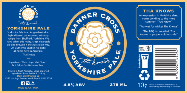 Beer Can Label Design including Logo for Banner Cross Yorkshire Pale