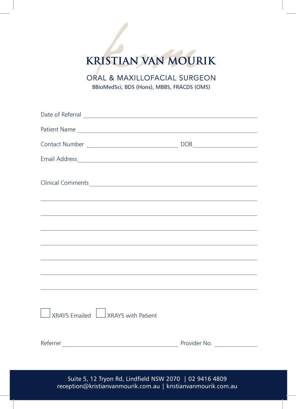 Logo Design Pad Form for Christian Van Mourik