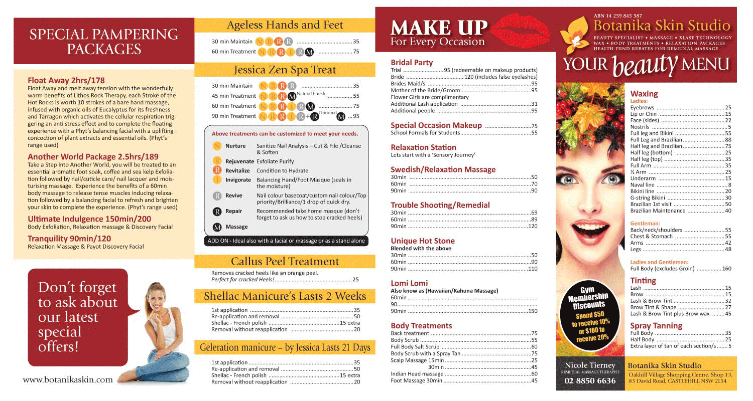 Price List Graphic Design Nicole Terri