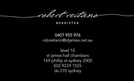 Robert Reitano Solicitor - Business Card Design